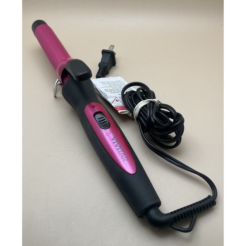 Vivatar 1" Ceramic Curling Iron Hot Pink Hair Curler Styling Wand‎ PG-8210-PNK